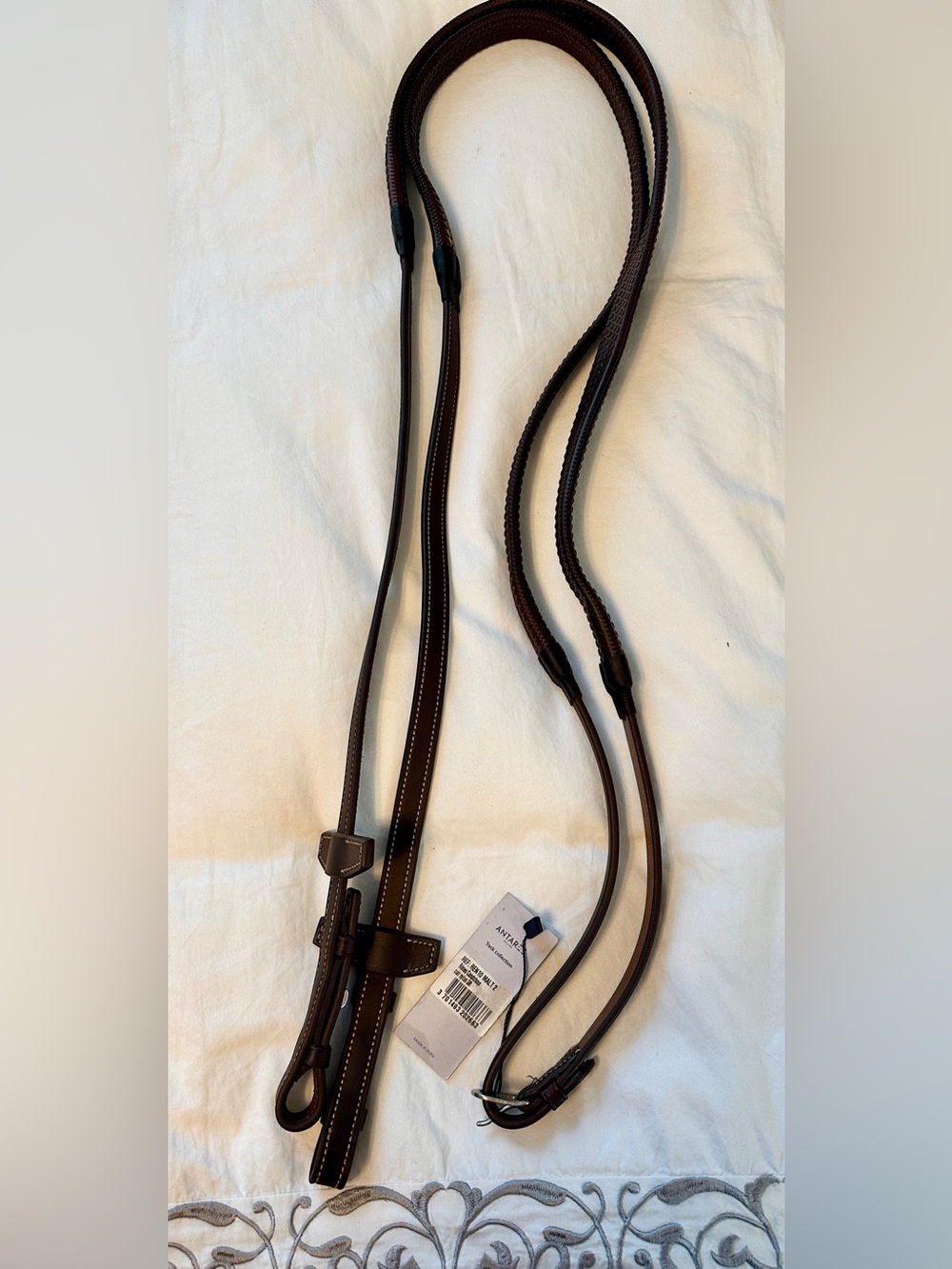 NWT Antares Origin rubber reins, size 2 (full/horse), brown